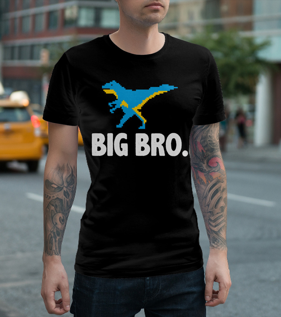 Funny Dinosaurs Big Bro Pixelated T-Shirt