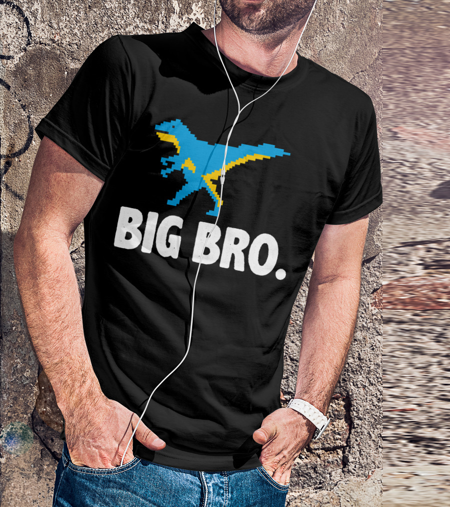 Funny Dinosaurs Big Bro Pixelated T-Shirt