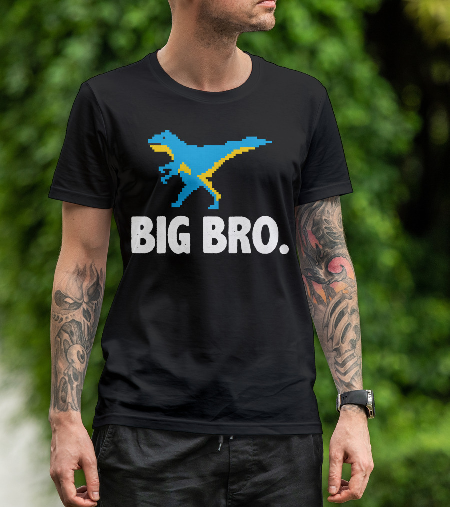 Funny Dinosaurs Big Bro Pixelated T-Shirt