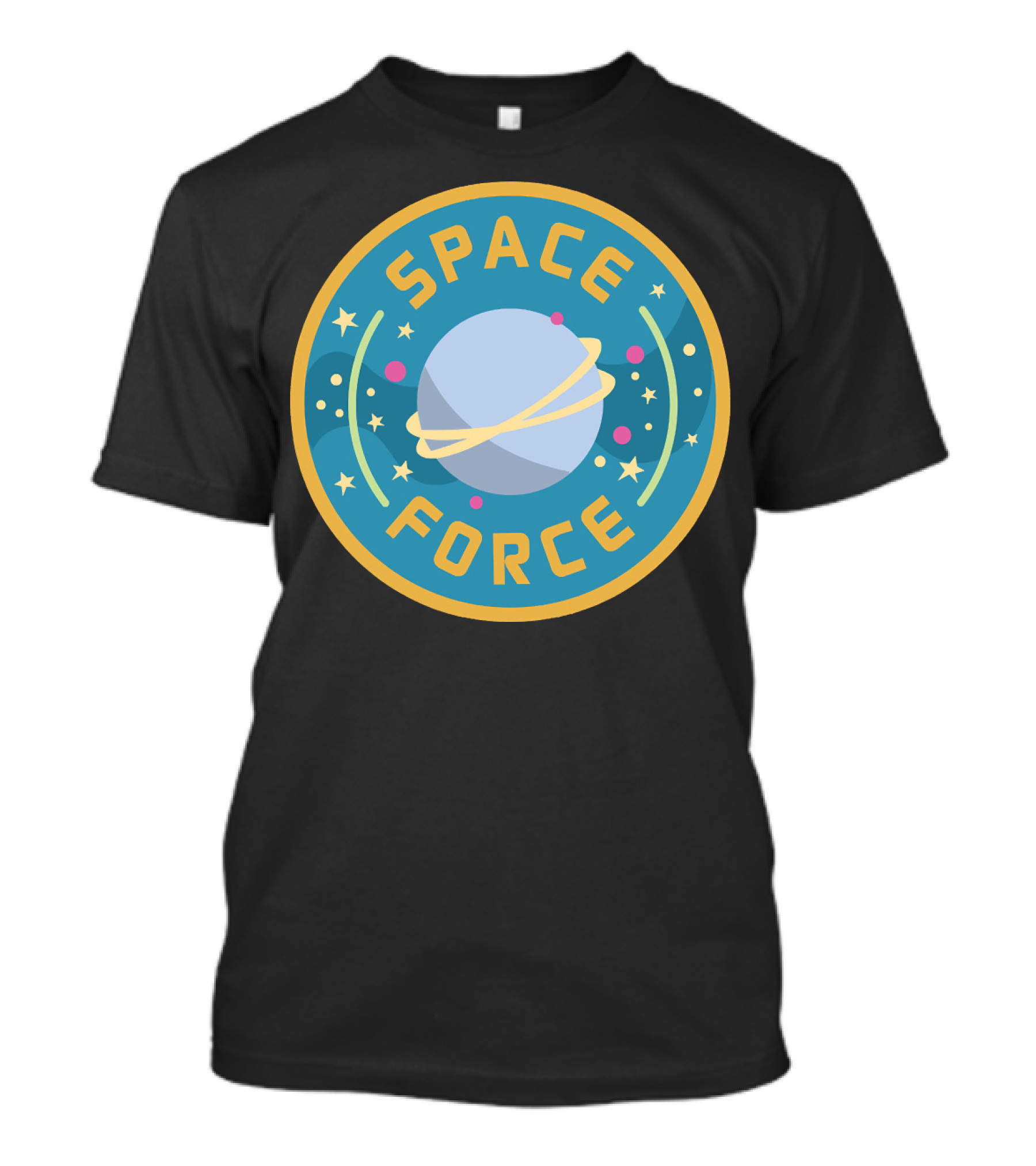 SPACE FORCE Planet Emblem With Stars And Rings T-Shirt