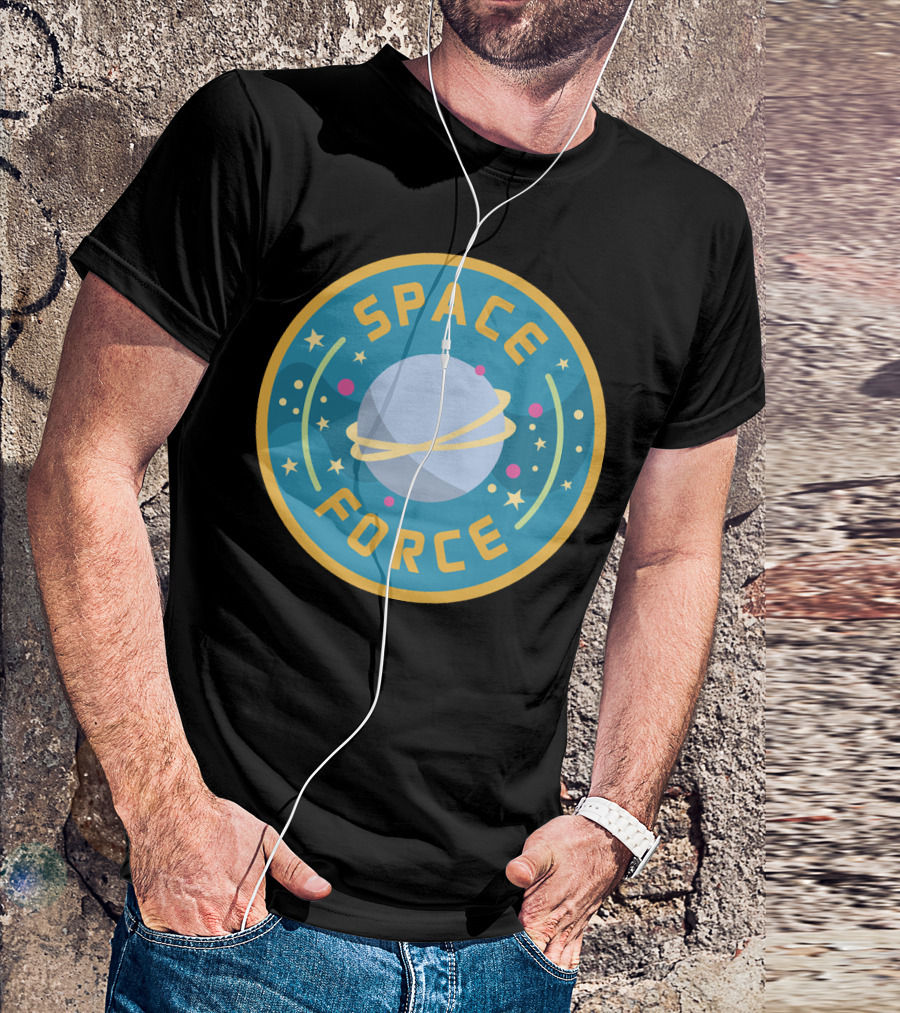 SPACE FORCE Planet Emblem With Stars And Rings T-Shirt
