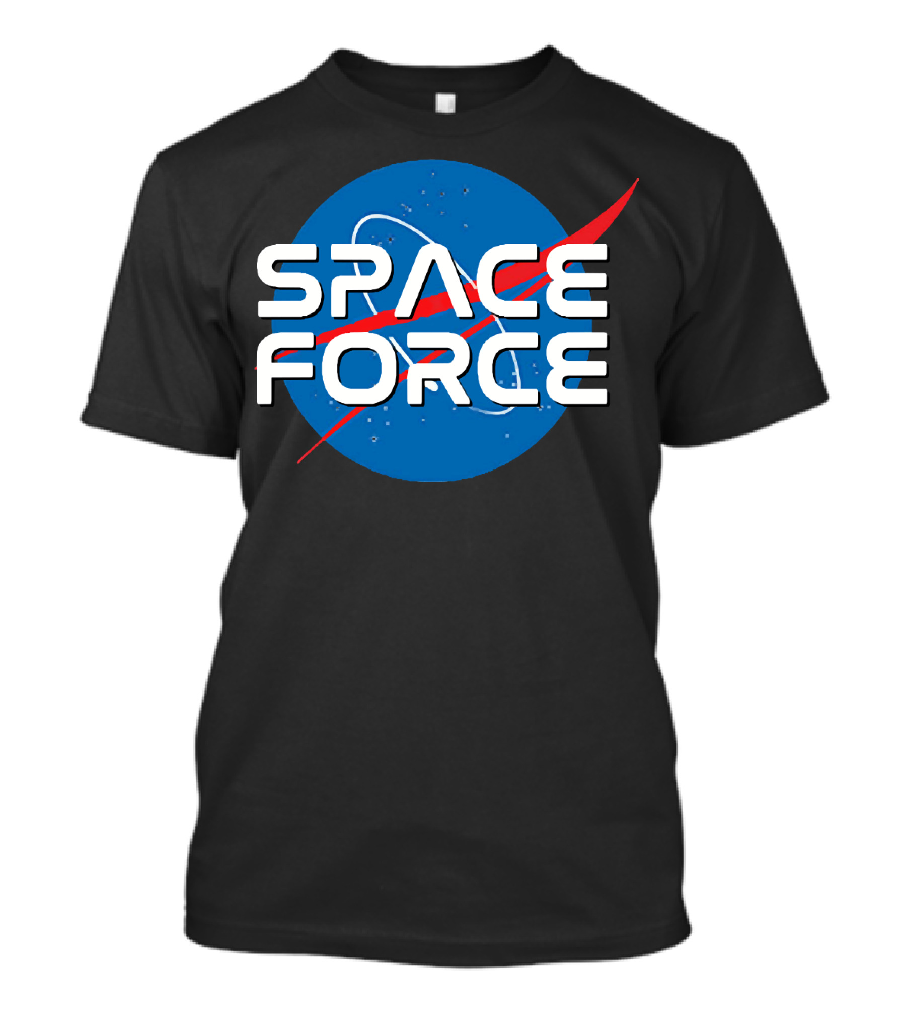 SPACE FORCE NASA Style Logo Blue Circle Background T-Shirt