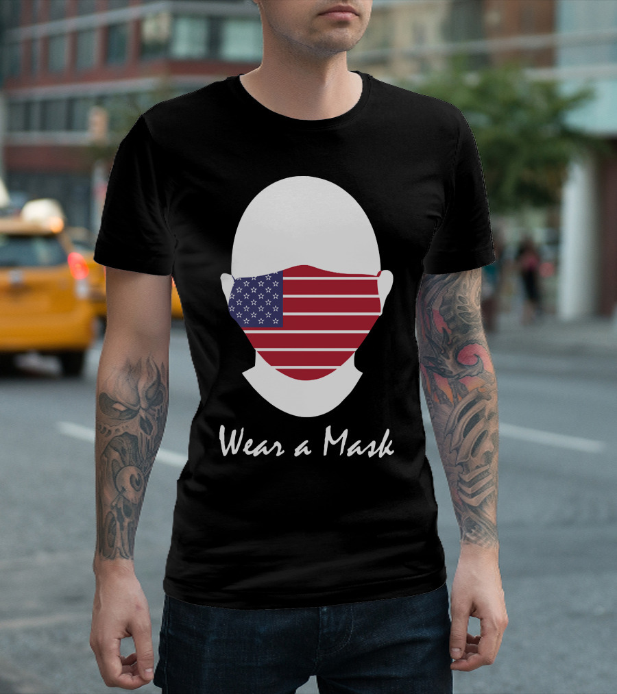 Wear A Mask American Flag T-Shirt