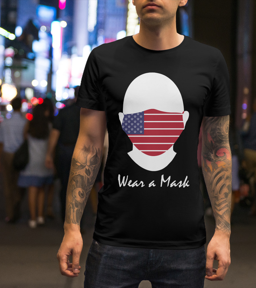 Wear A Mask American Flag T-Shirt