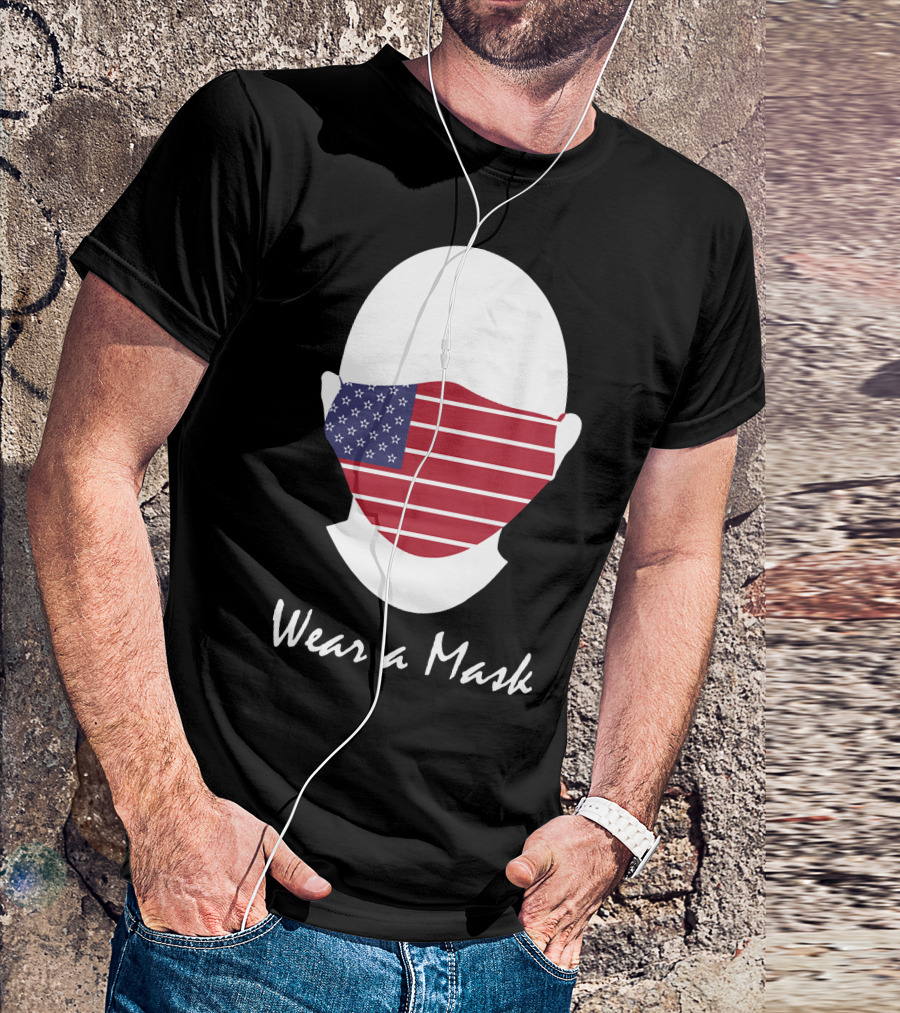 Wear A Mask American Flag T-Shirt
