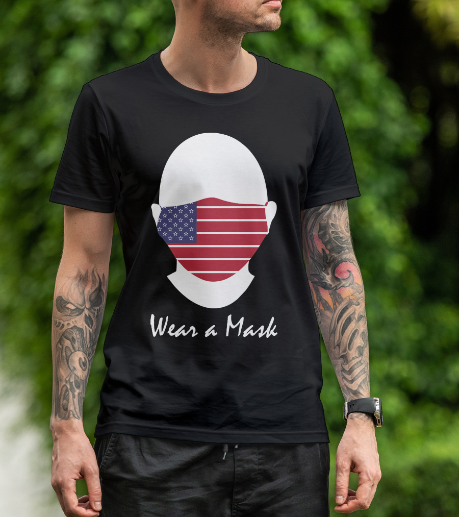 Wear A Mask American Flag T-Shirt