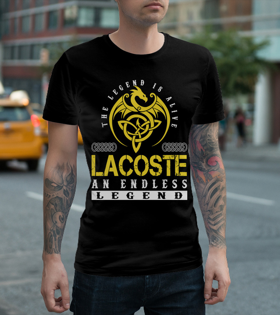 The Legend is Alive LACOSTE An Endless Legend Dragon Celtic Knot T-Shirt
