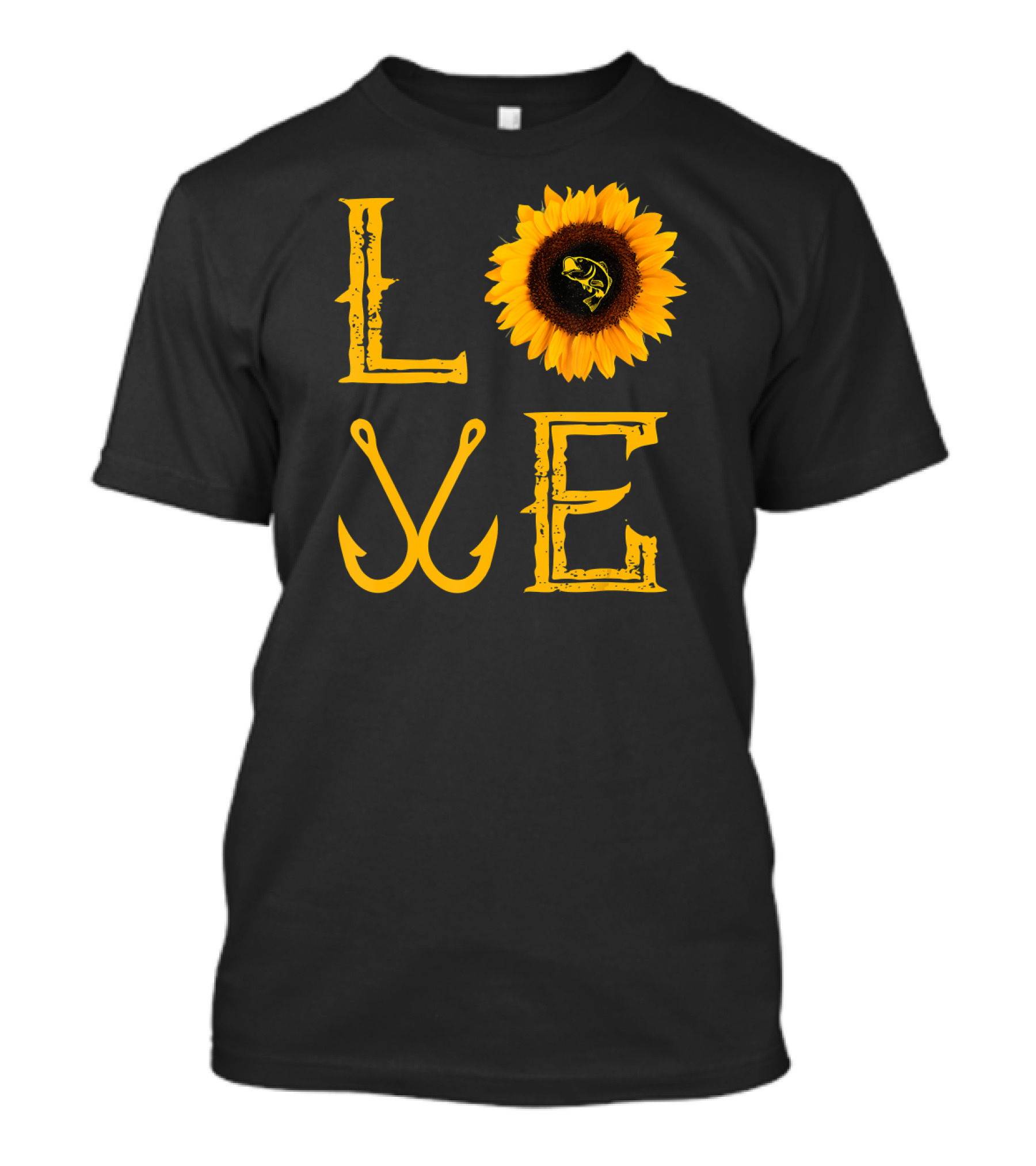 Love Fishing Sunflower Humor Fisherman T-Shirt
