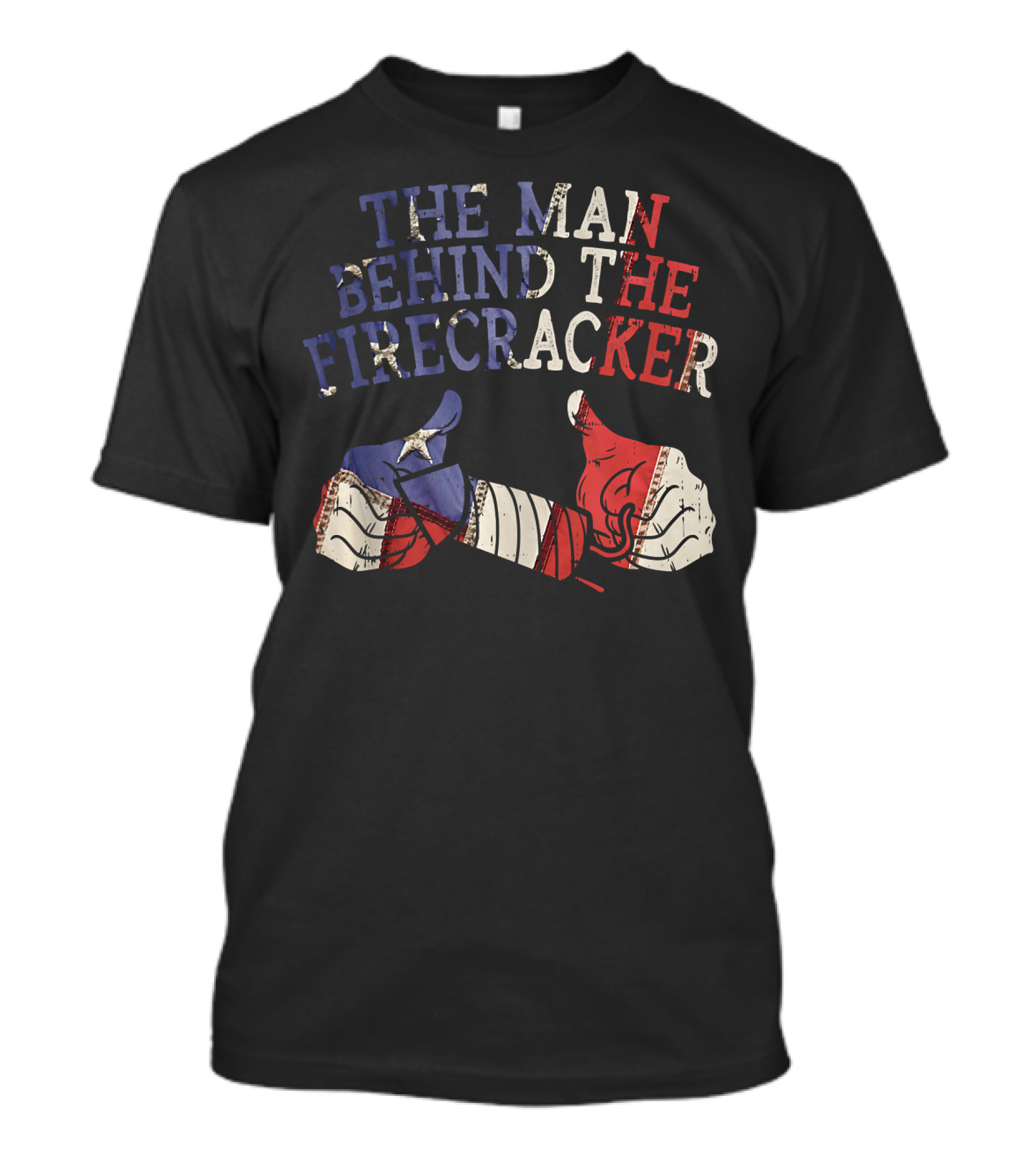 The Man Behind The Firecracker 4th Of July Pregnancy Dad Matching 114 T-Shirt
