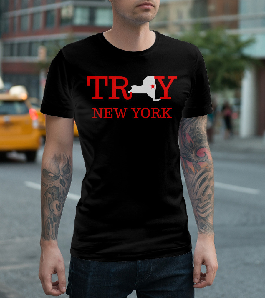 Troy New York NY State Map T-Shirt