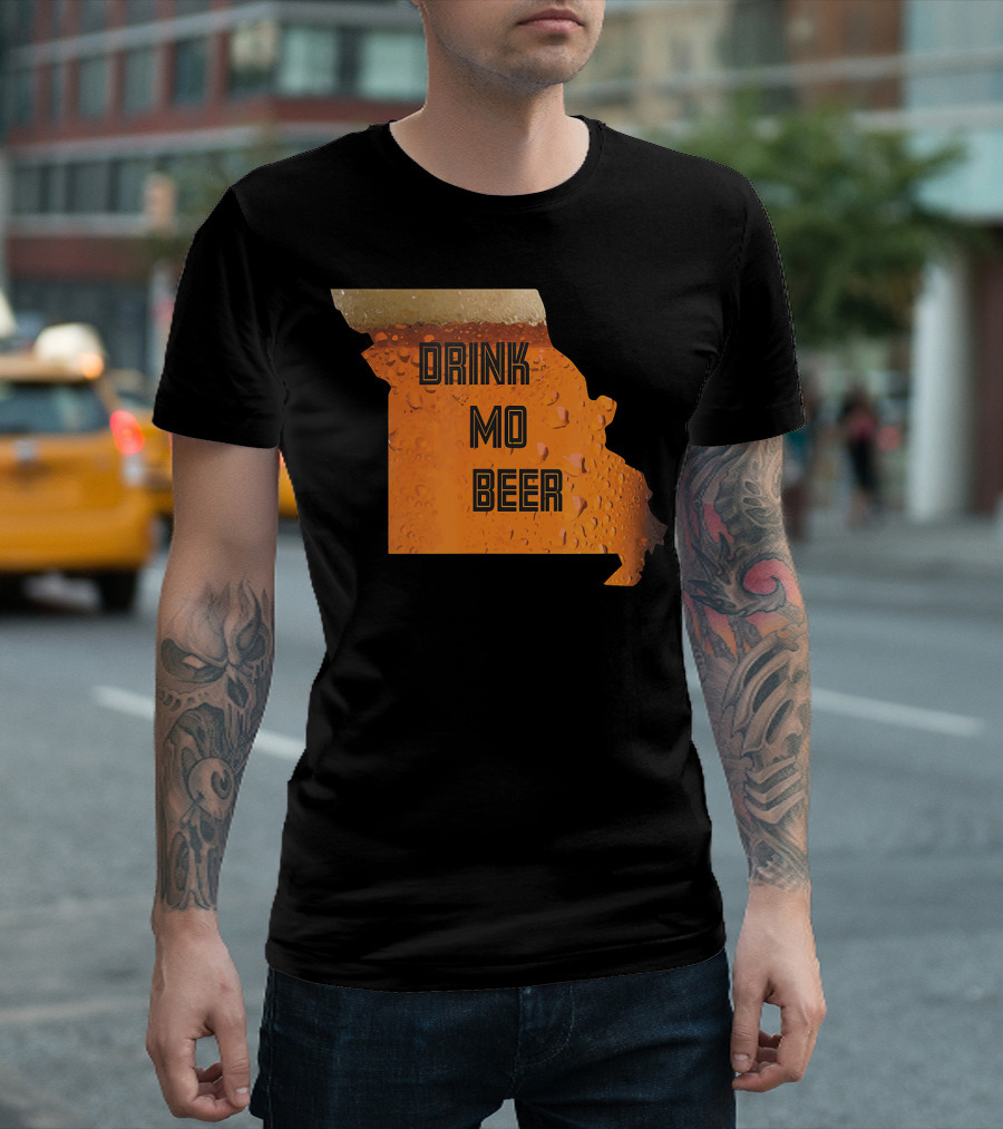 Missouri Drink MO Beer Map With Foam And Bubbles T-Shirt