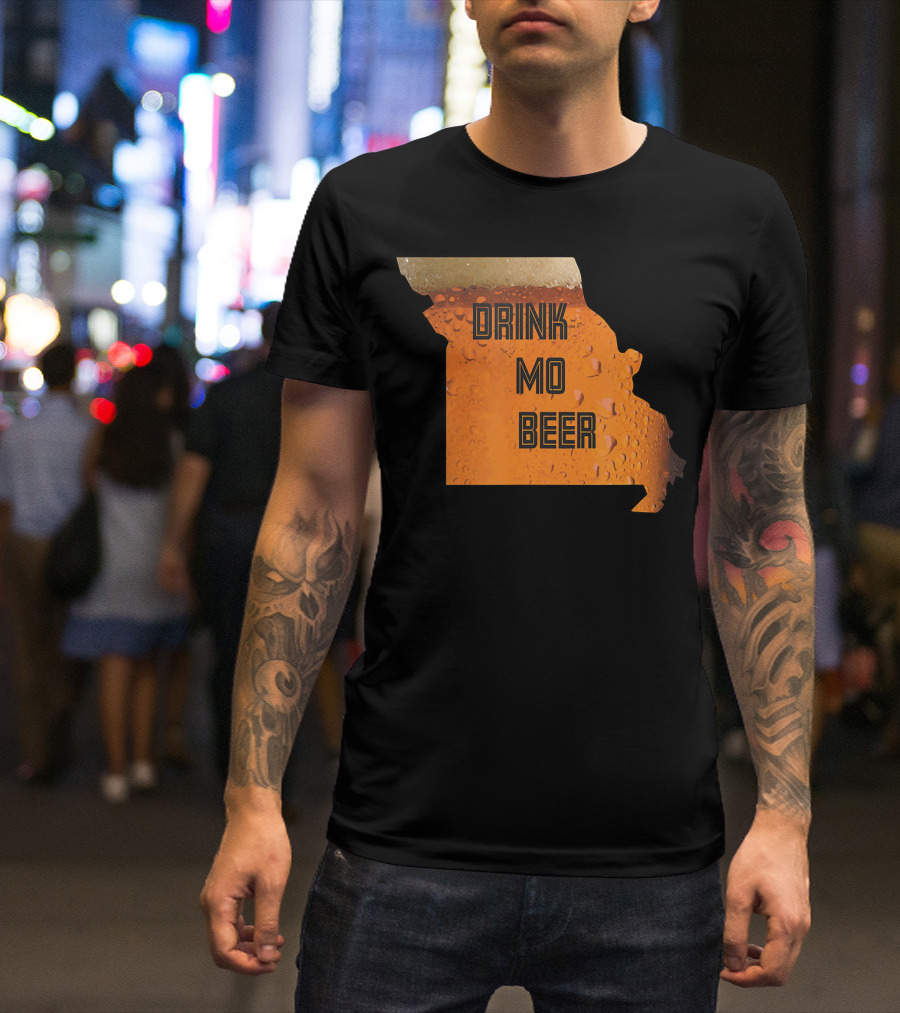 Missouri Drink MO Beer Map With Foam And Bubbles T-Shirt