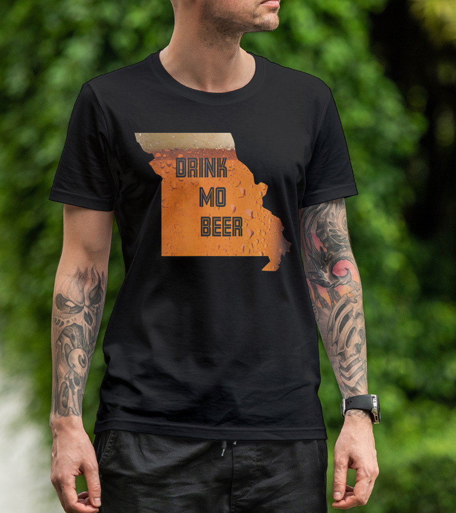 Missouri Drink MO Beer Map With Foam And Bubbles T-Shirt