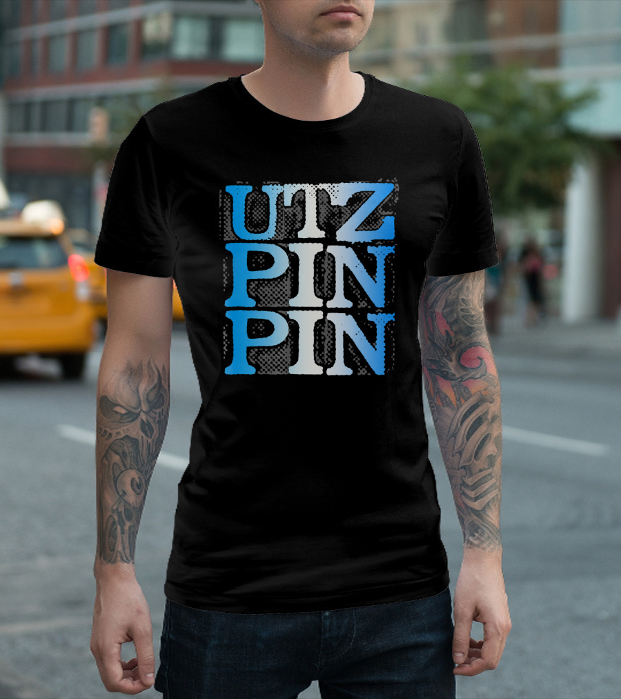 UTZ PIN PIN Guatemala Blue Gradient Text T-Shirt
