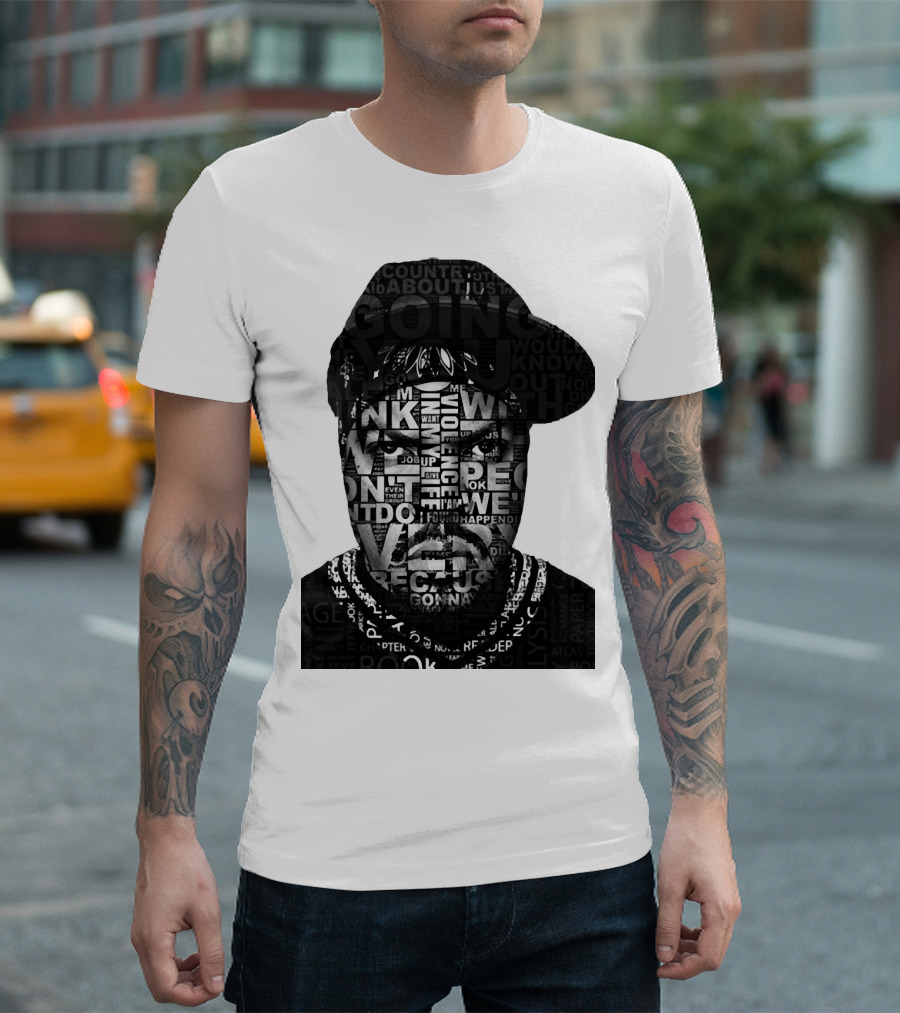 Ice Cube Typography Collage Face T-Shirt
