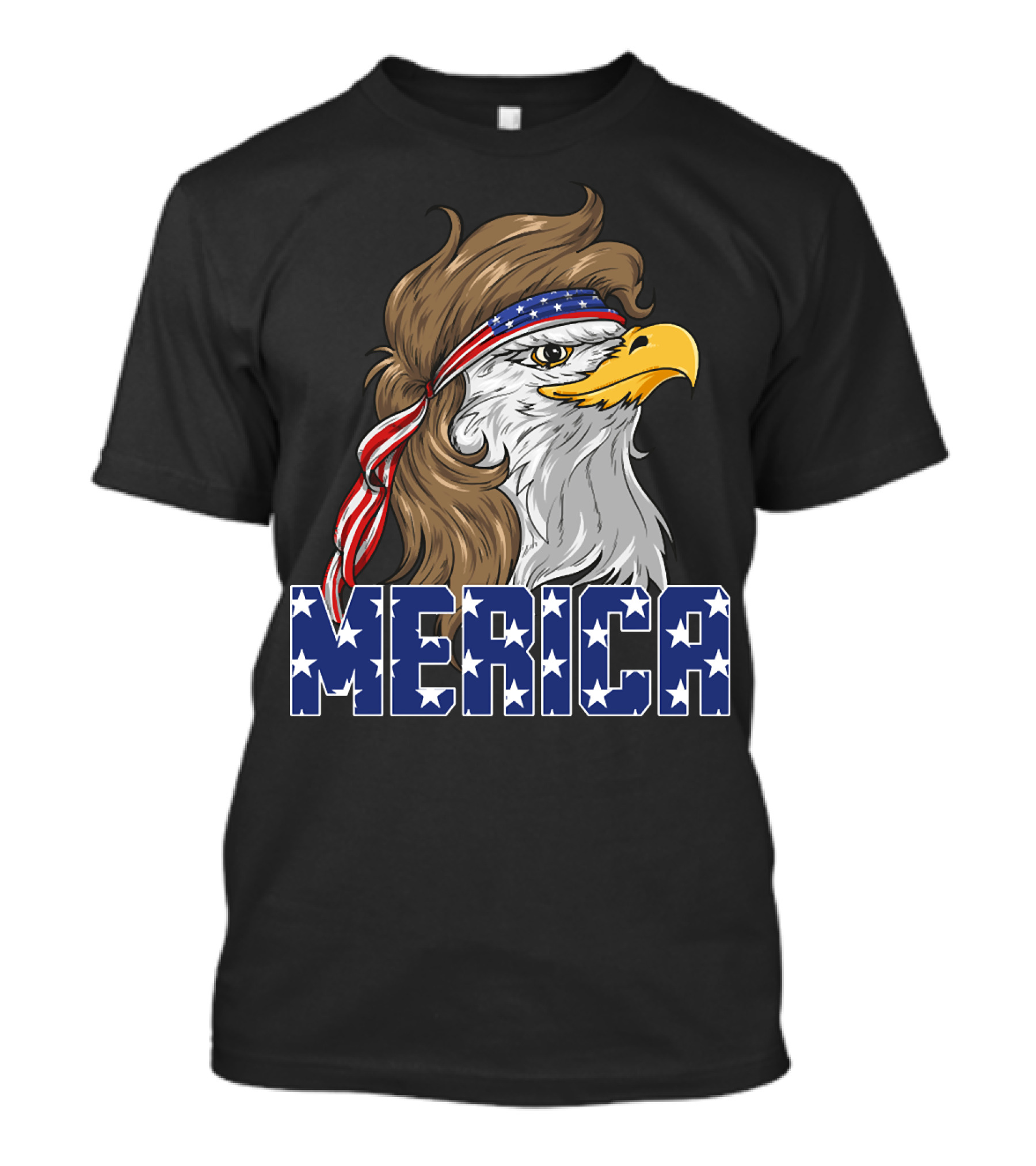 Eagle With Mullet Bandana Merica Stars And Stripes 4th Of July T-Shirt