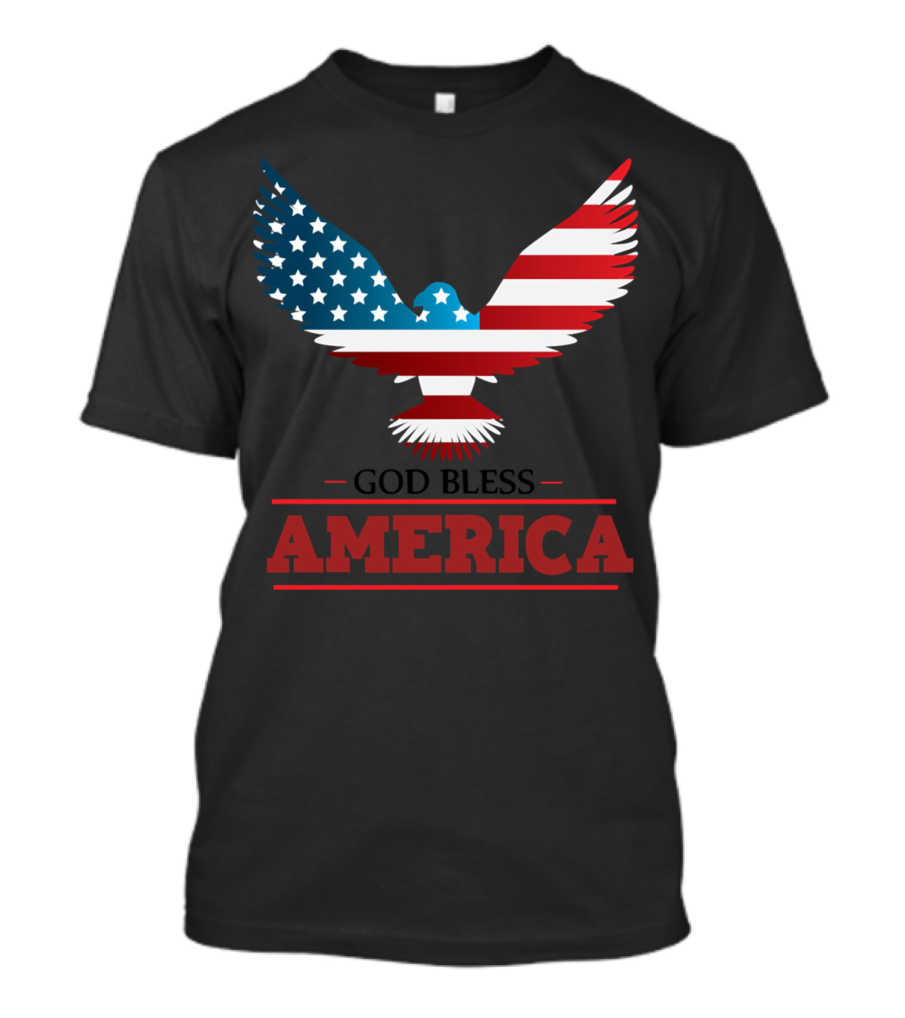 GOD BLESS AMERICA American Flag Bald Eagle T-Shirt