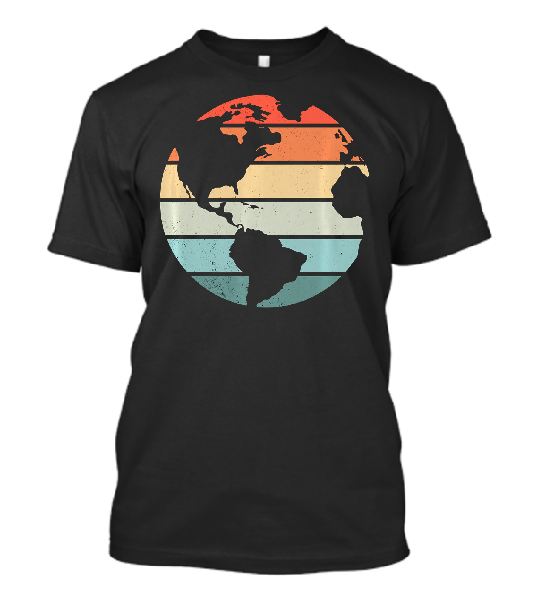Retro Sunset Striped Earth Vintage Aesthetic T-Shirt