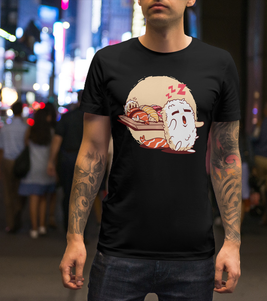 Funny Sleepwalking Japanese Nigiri Sushi With Zzz's T-Shirt