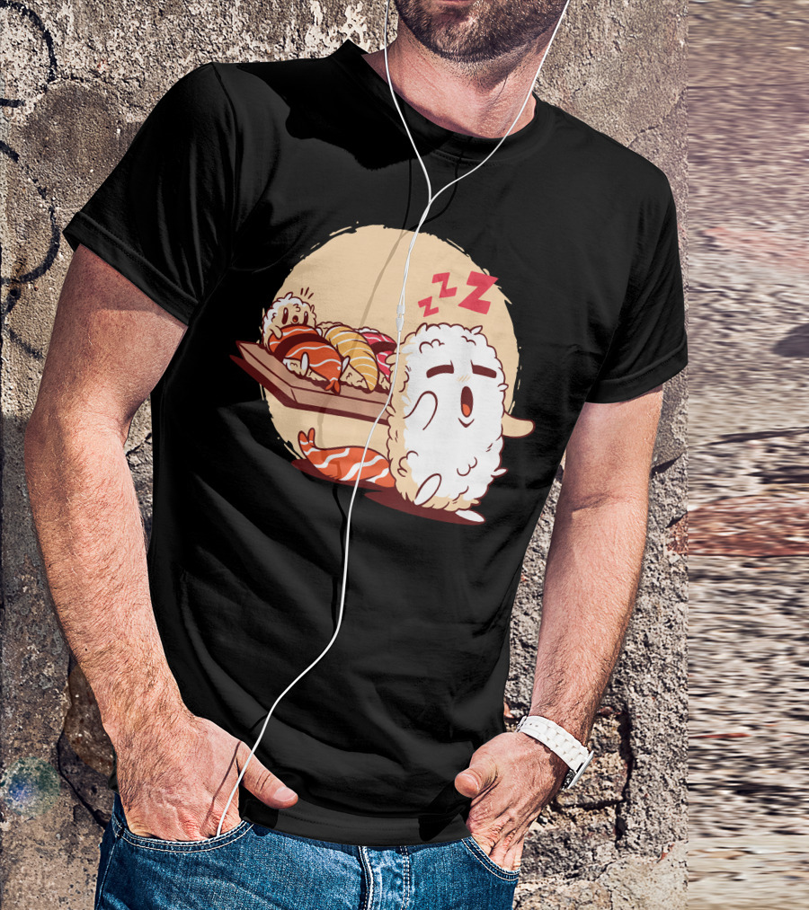 Funny Sleepwalking Japanese Nigiri Sushi With Zzz's T-Shirt
