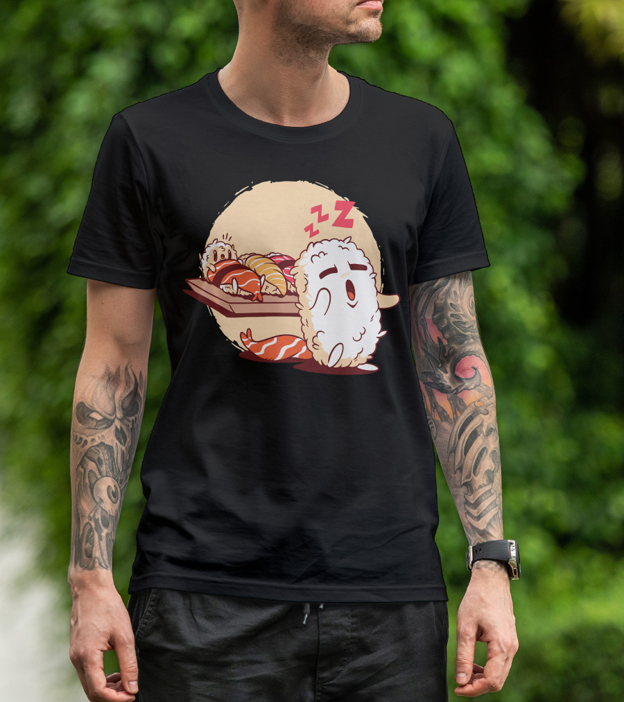 Funny Sleepwalking Japanese Nigiri Sushi With Zzz's T-Shirt