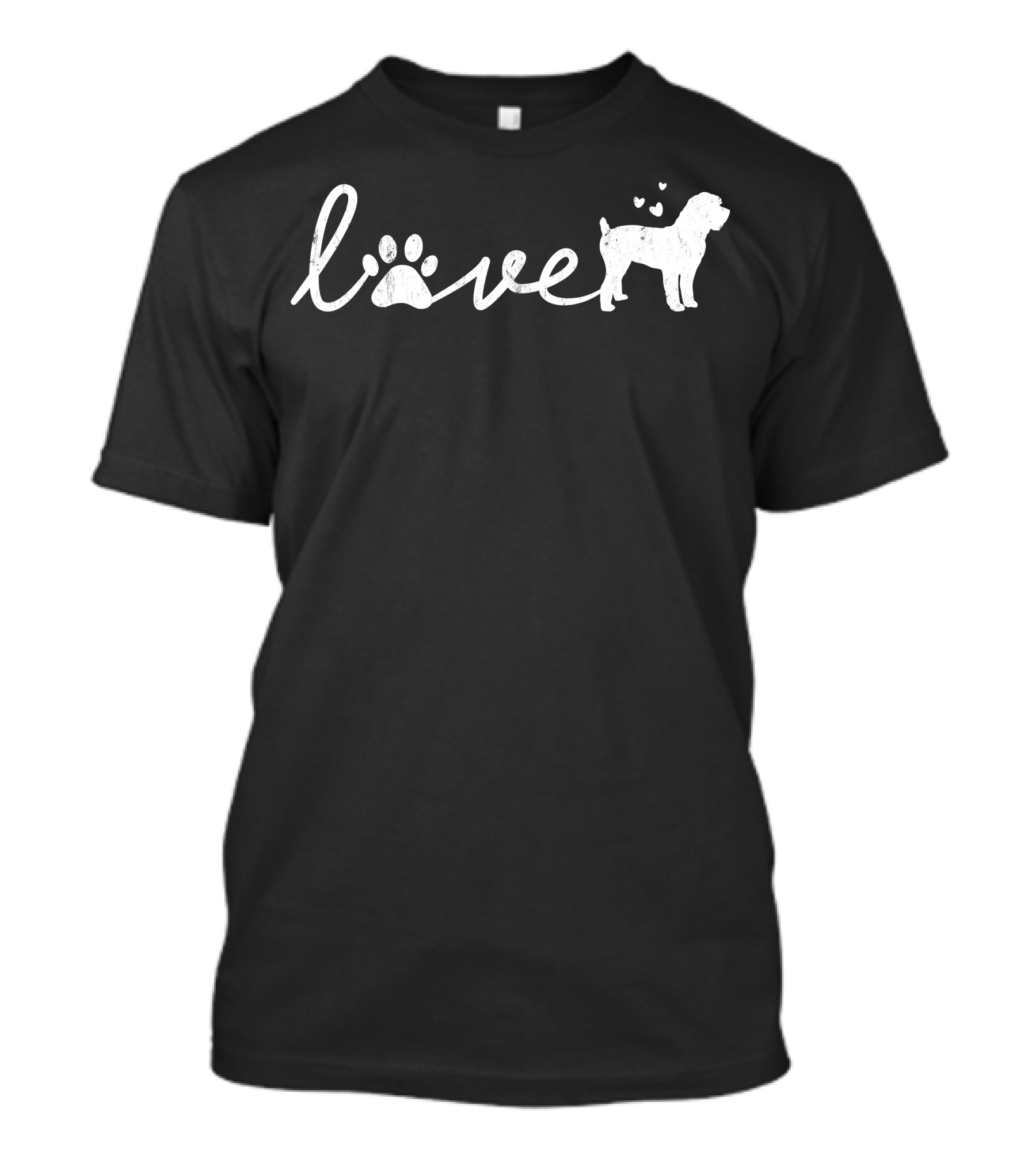 Schnoodle Dog Love With Paw And Hearts T-Shirt