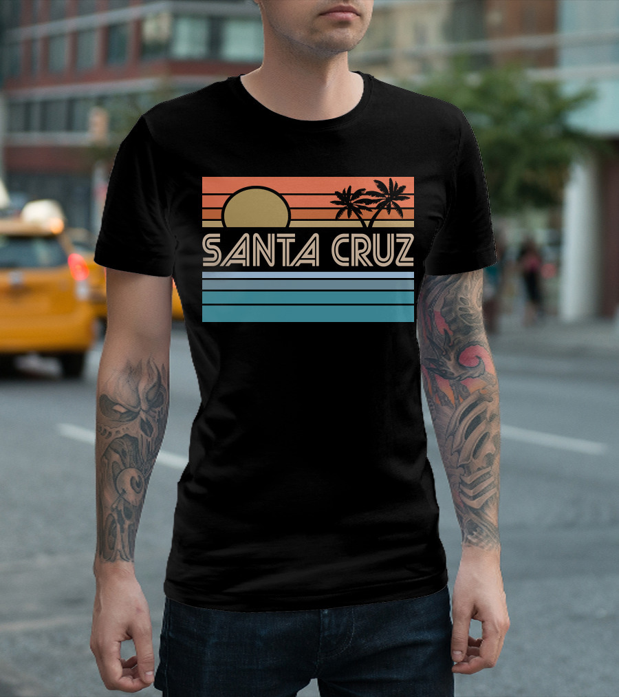 Santa Cruz California Sunset Palms 70s 80s T-Shirt