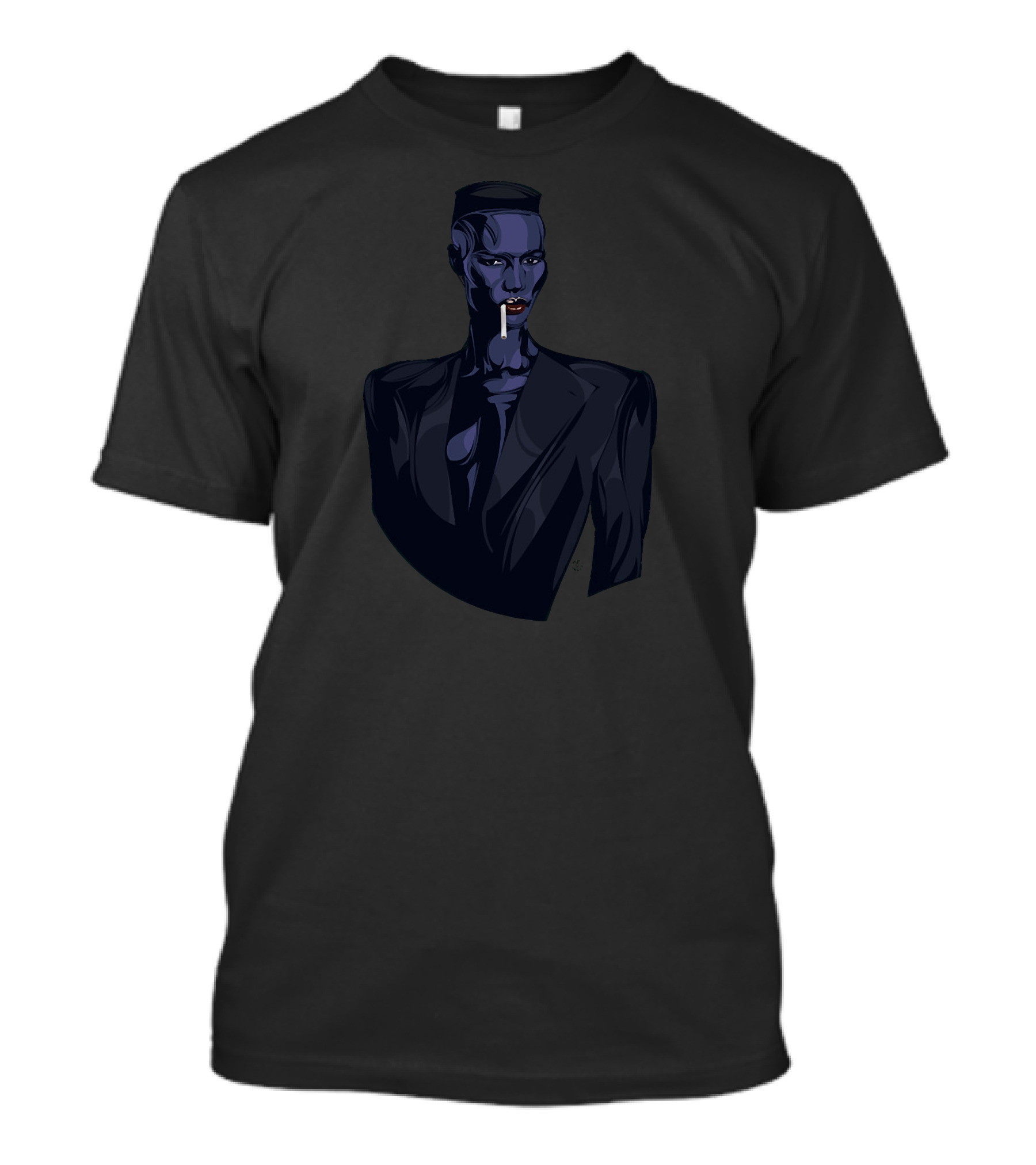 Grace Jones Iconic Blue Androgynous T-Shirt