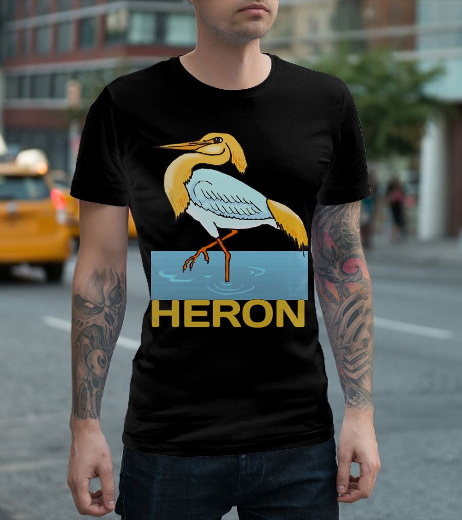 HERON BIRD STANDING IN WATER T-Shirt