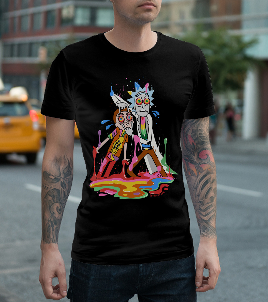 Rick And Morty Trippy Colorful Surreal Adventure T-Shirt