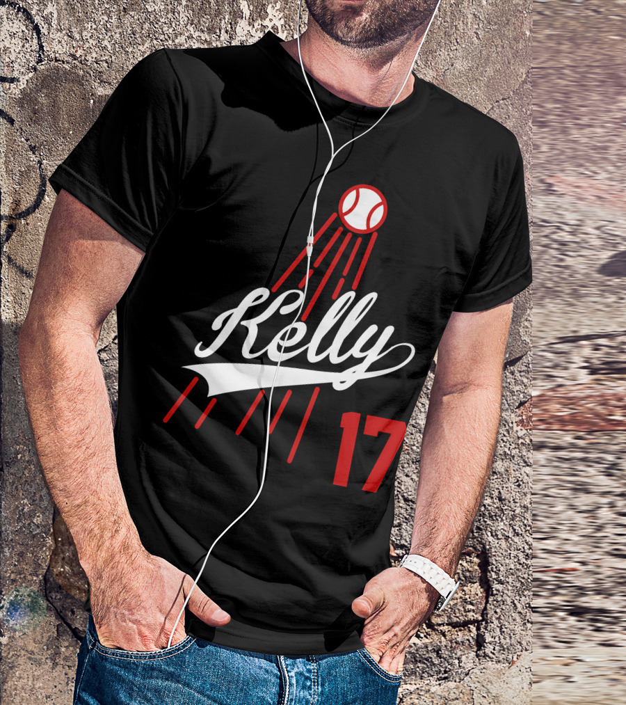 Kelly 17 Baseball Design Dodgers Style Sportswear T-Shirt