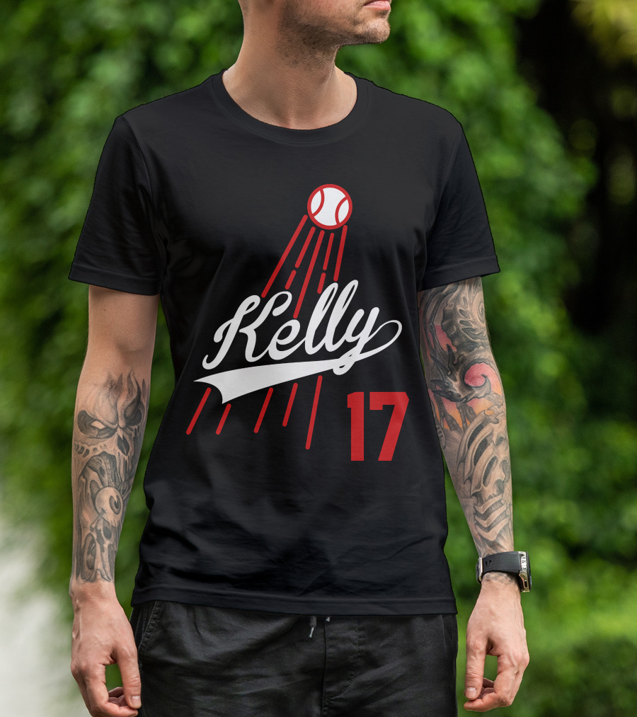 Kelly 17 Baseball Design Dodgers Style Sportswear T-Shirt