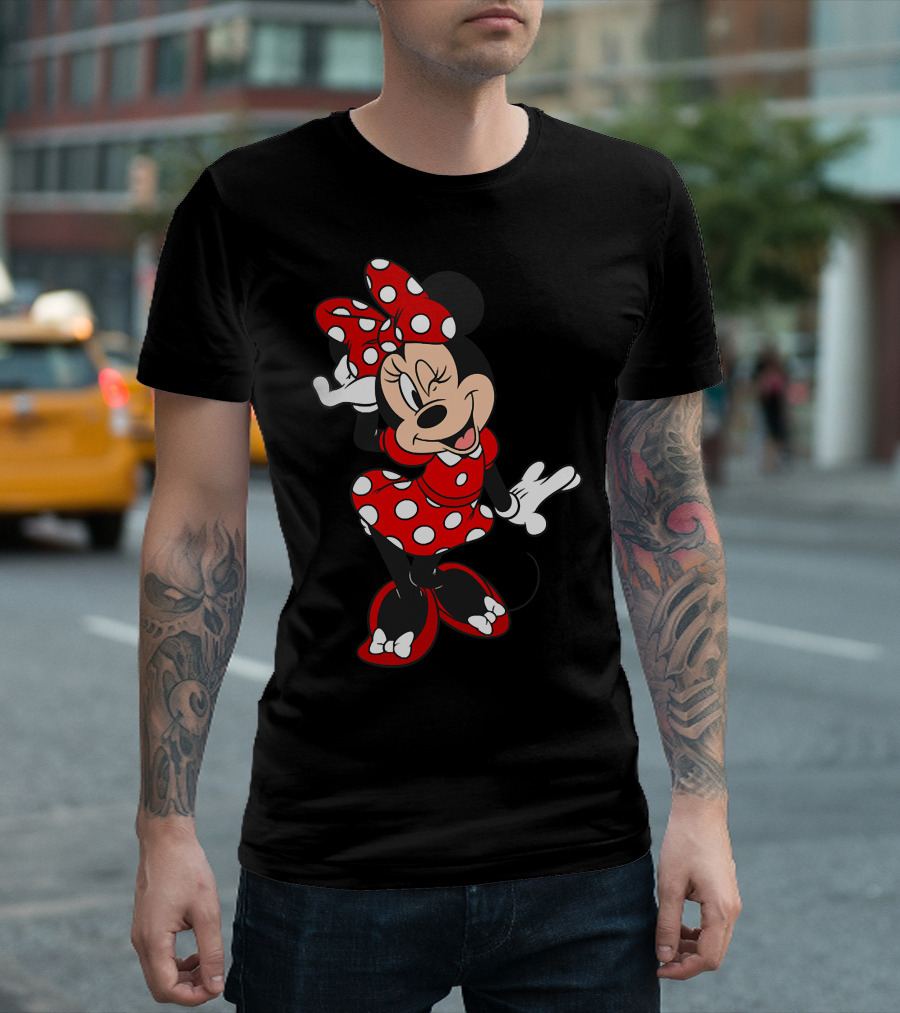 Minnie Mouse Red Polka Dot Dress Winking Pose T-Shirt