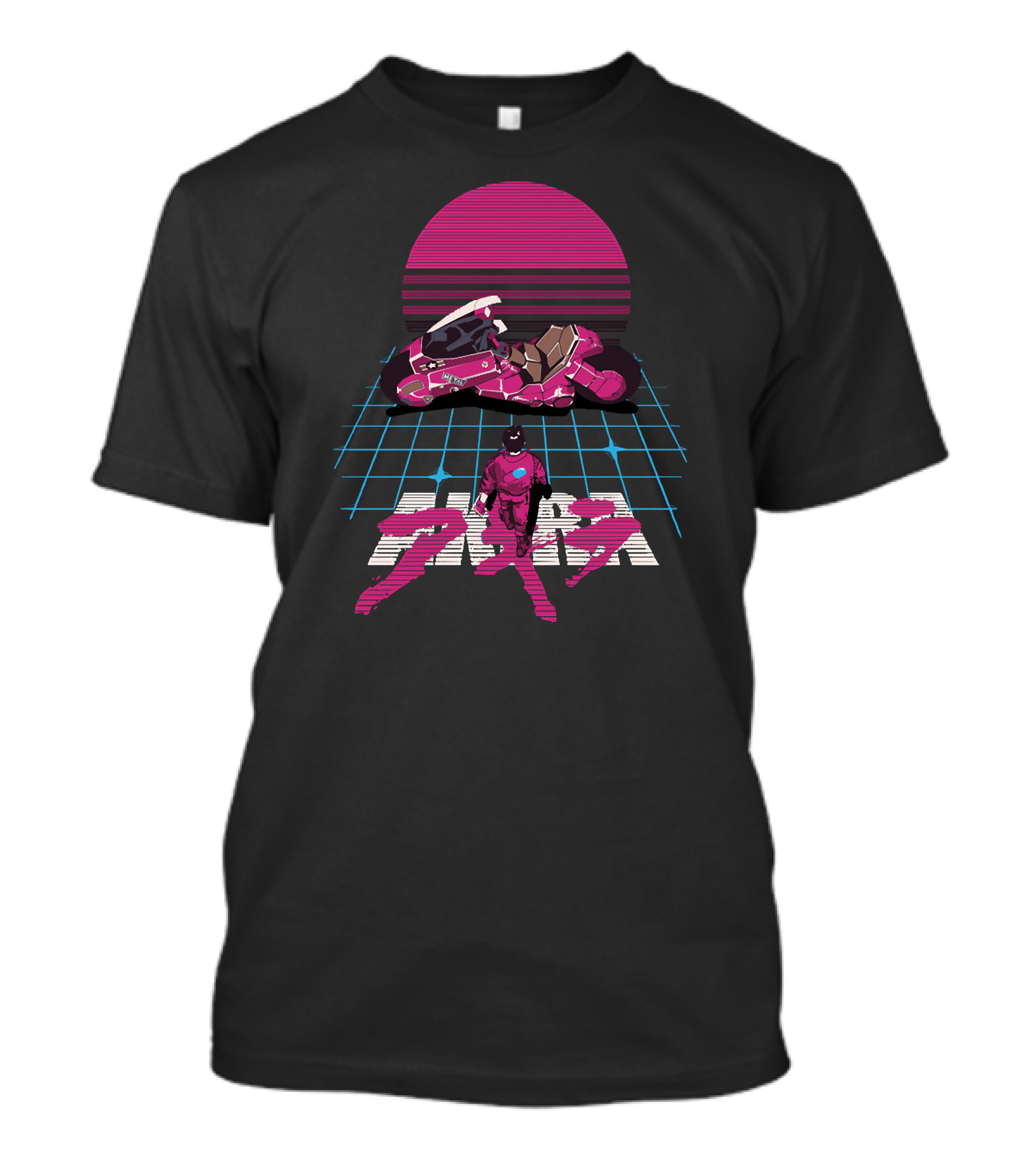 Akira Cyberpunk Synthwave Neon Kaneda Bike Retro Futuristic Aesthetic T-Shirt