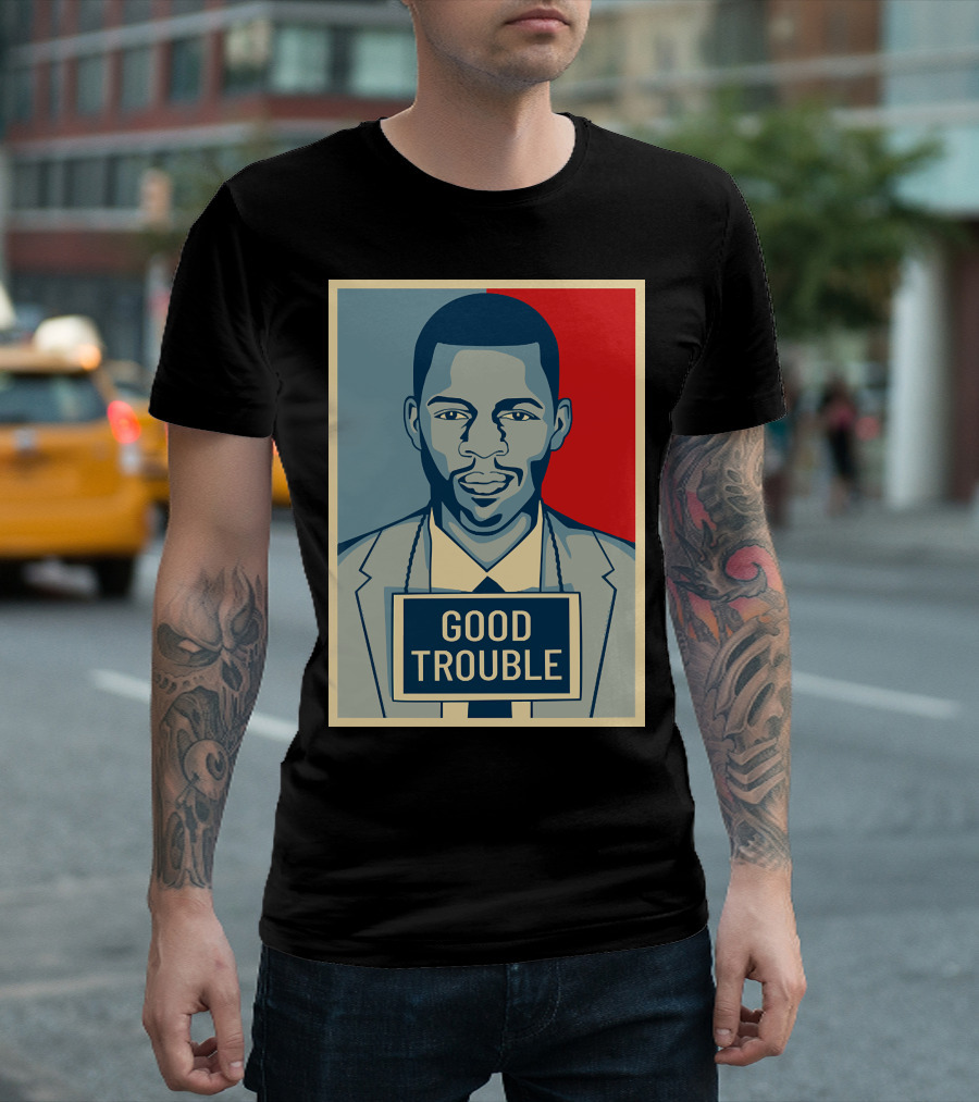 John Lewis Good Trouble Retro T-Shirt