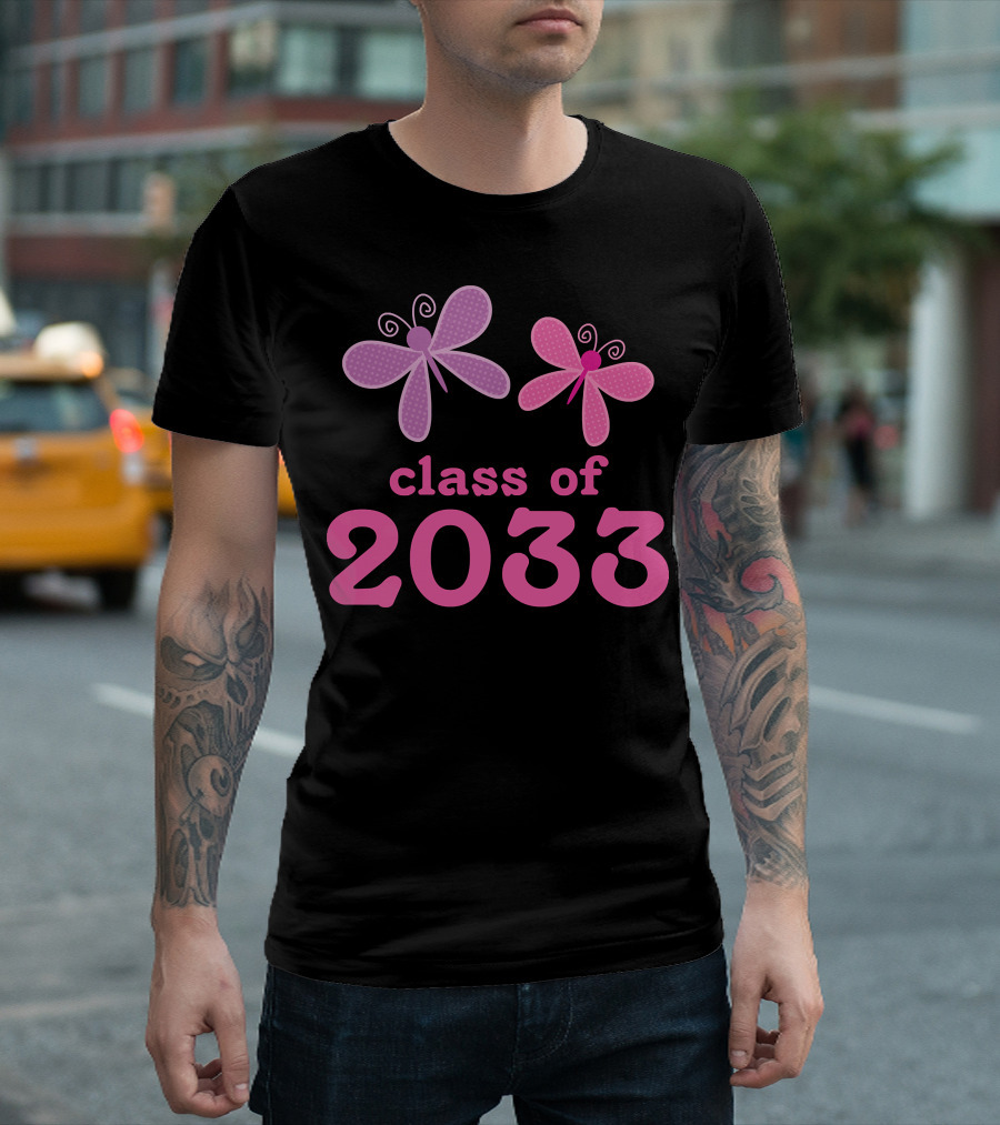 Class Of 2033 Cute Butterfly Duo T-Shirt