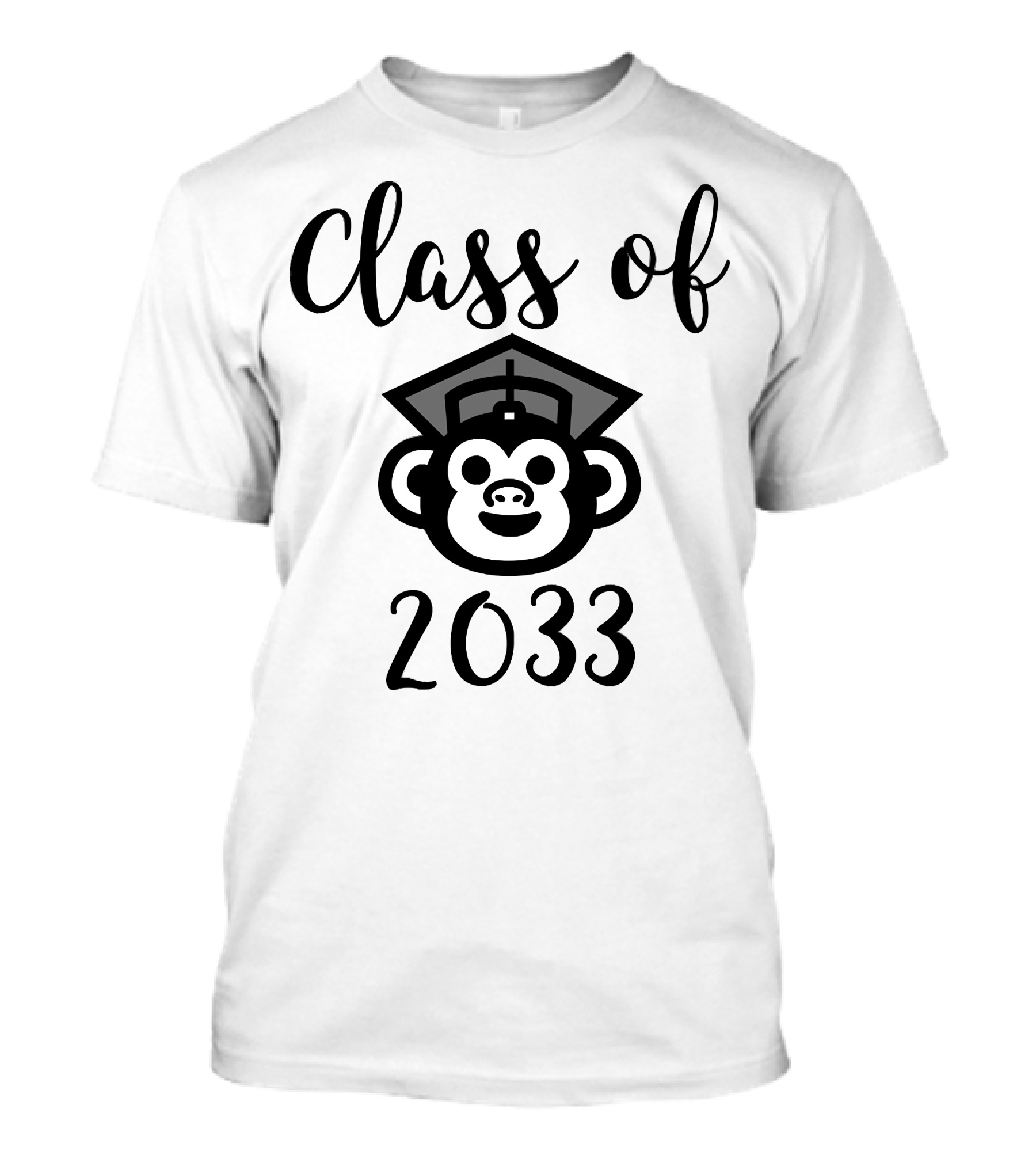 Class Of 2033 Graduation Monkey Face T-Shirt