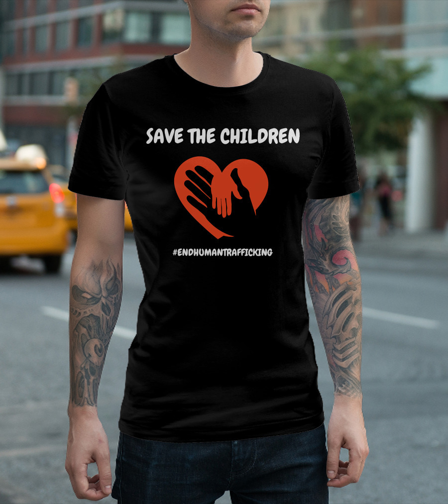 Save the Children End Human Trafficking Heart Hands T-Shirt