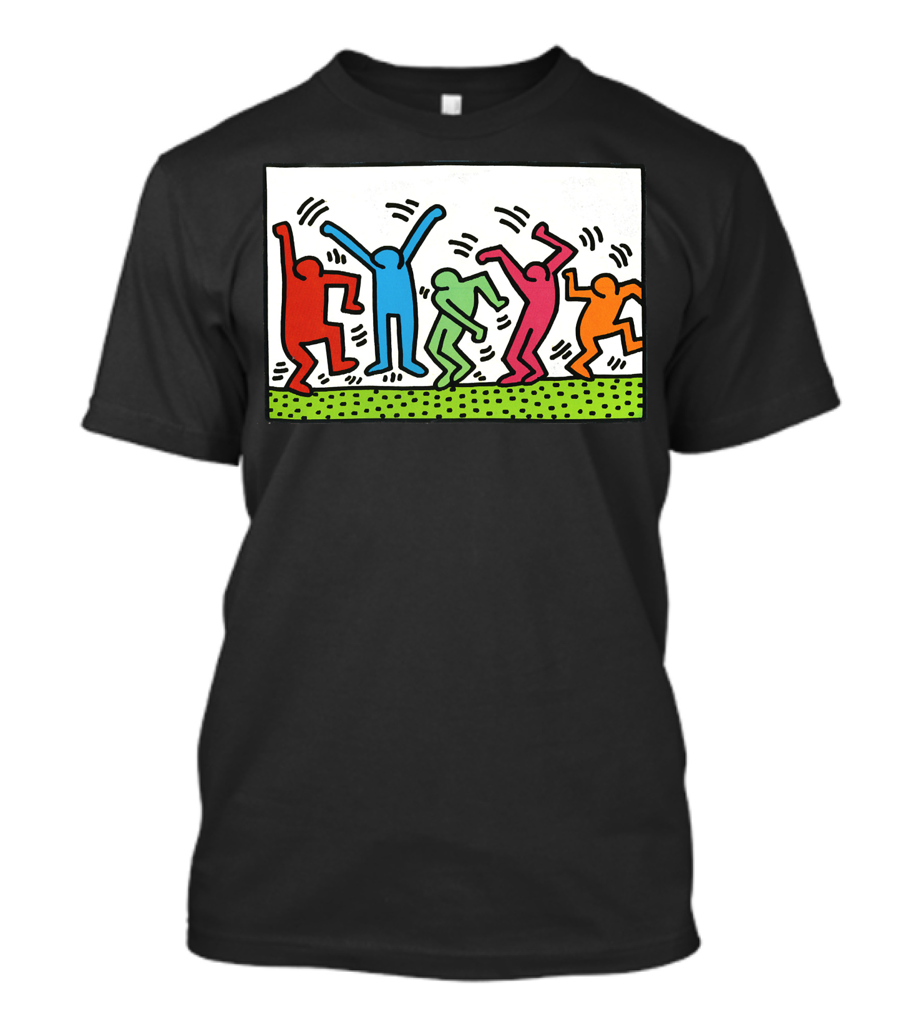 Keith Haring Colorful Dancing Figures T-Shirt