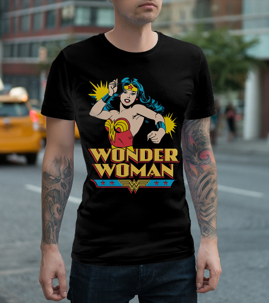 Wonder Woman Retro Style with Stars T-Shirt
