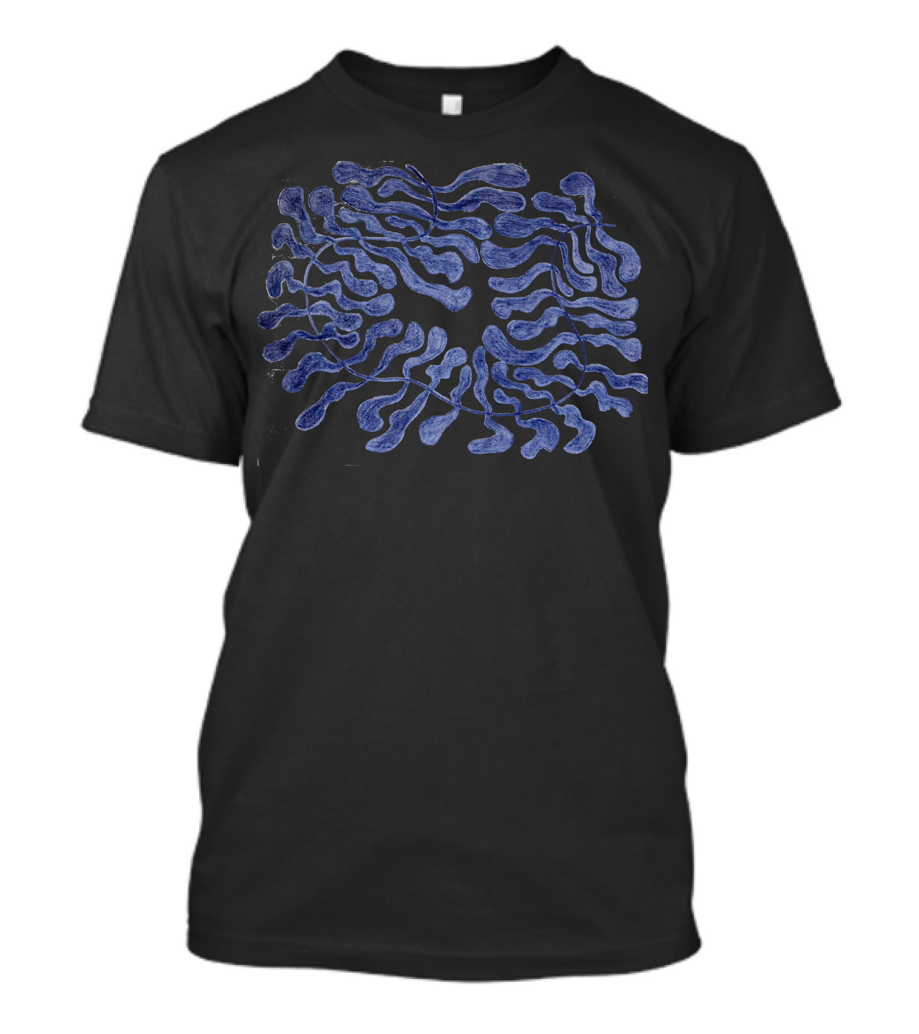 Blue Wavy Abstract Pattern Formation T-Shirt