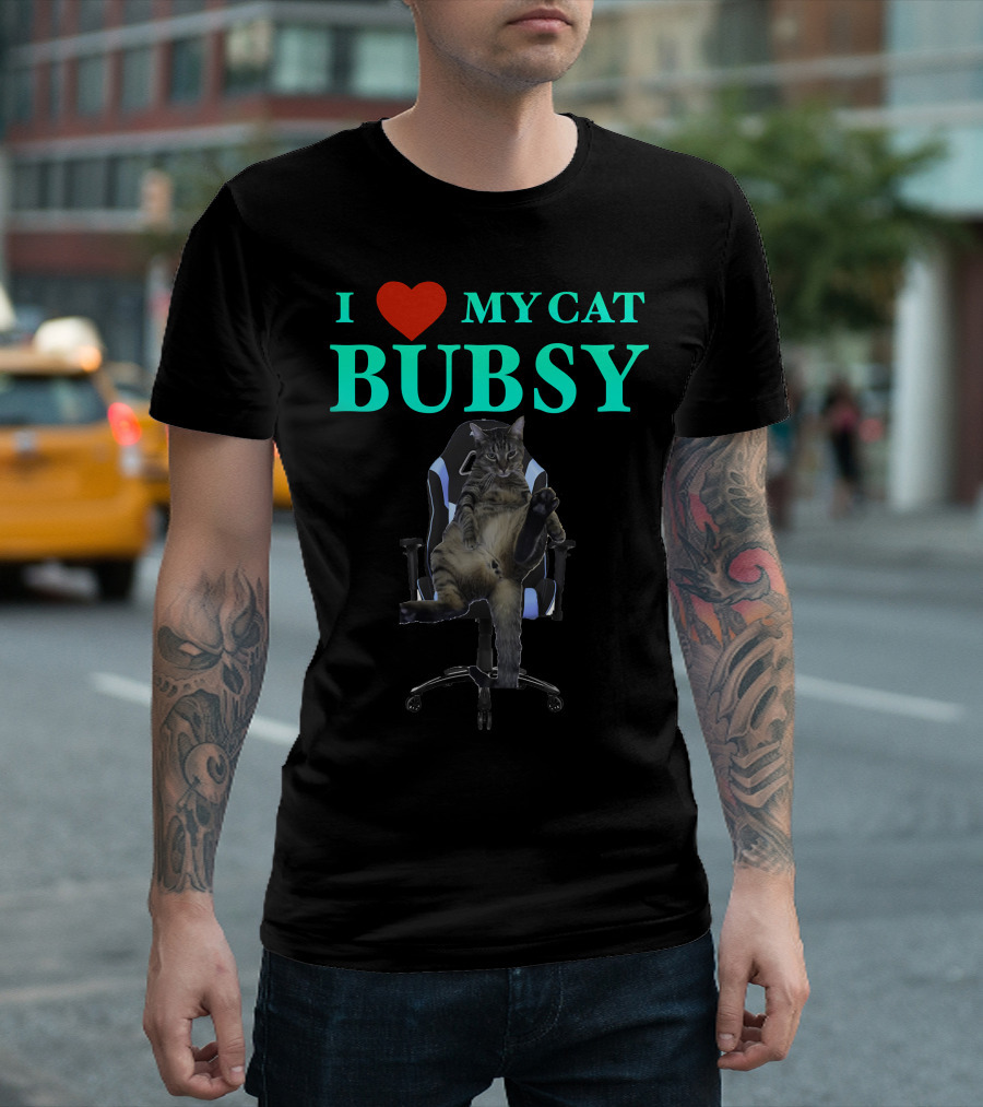 I Love My Cat Bubsy Gaming Chair Relaxation T-Shirt