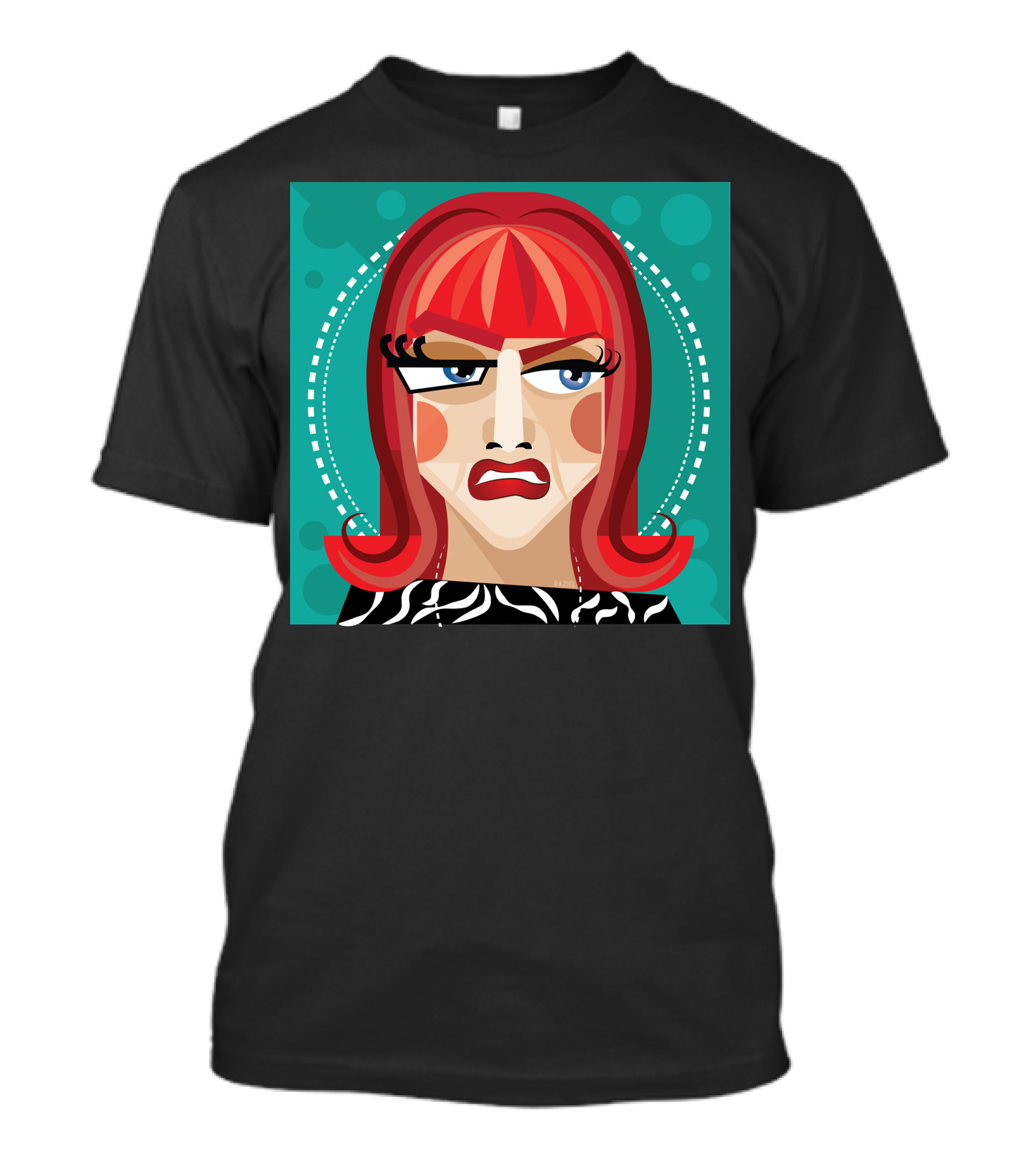 Miss Coco Peru Red Hair Caricature By Raziel 2 T-Shirt
