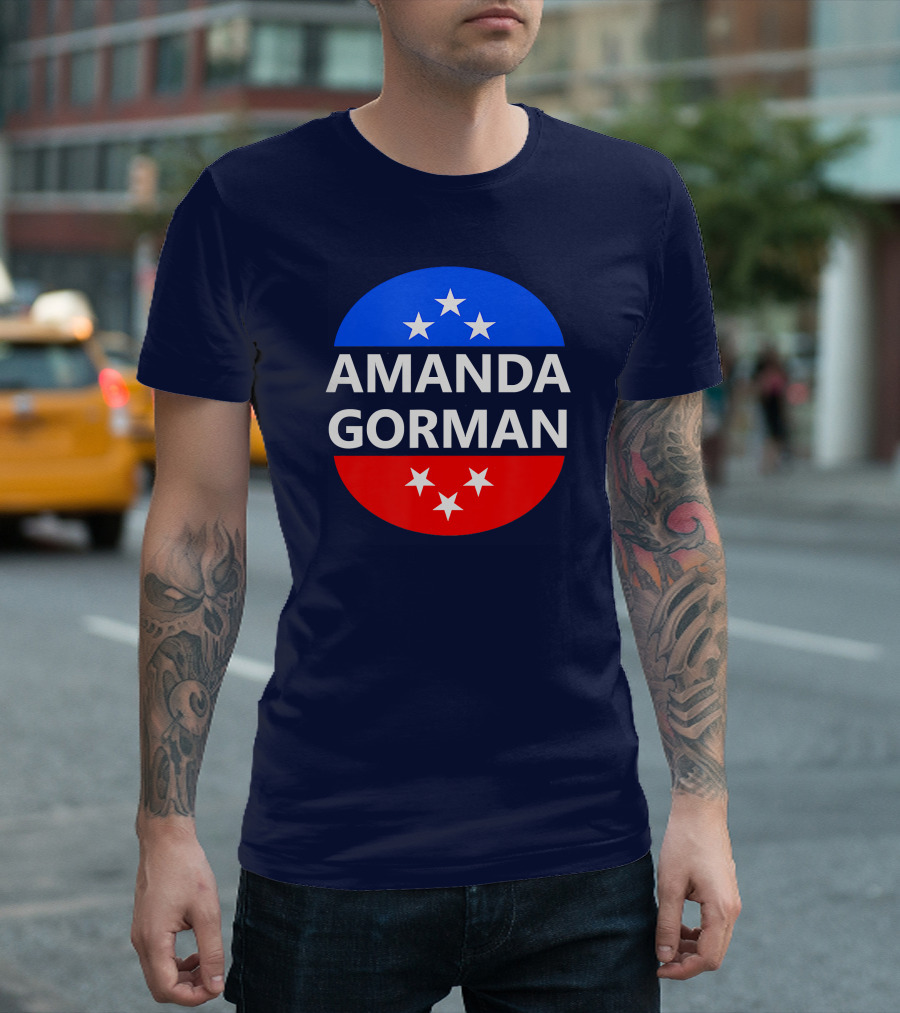 Amanda Gorman Poet Inauguration Stars Red Blue T-Shirt