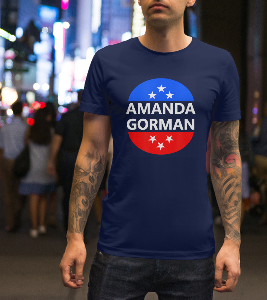 Amanda Gorman Poet Inauguration Stars Red Blue T-Shirt
