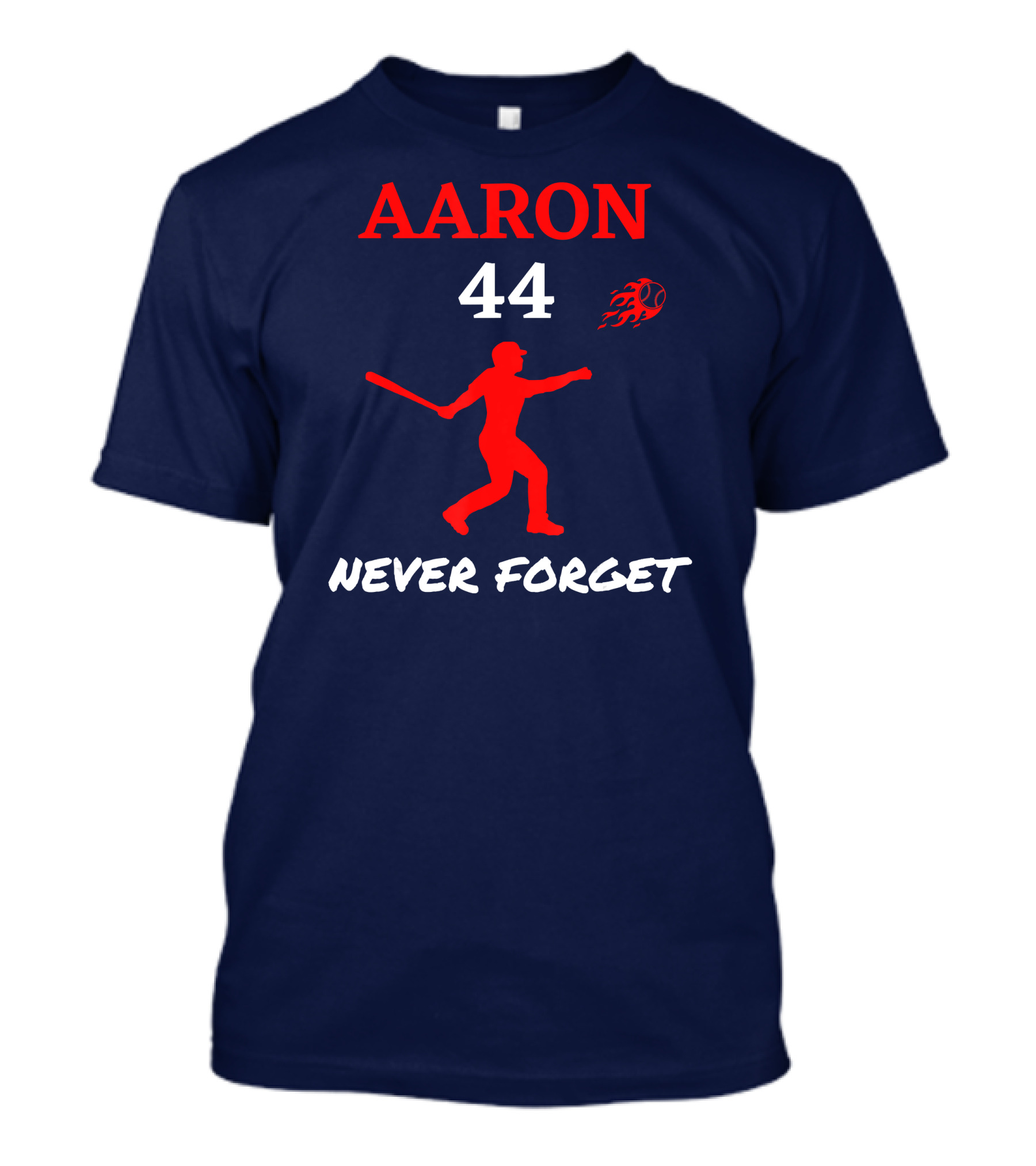 Aaron 44 Never Forget Baseball Jersey Hank HOF Milwaukee Atlanta Outfield T-Shirt