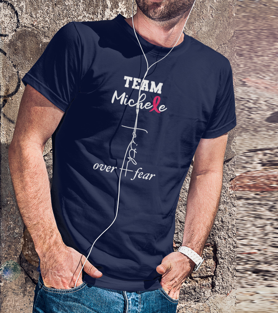 TEAM Michele Faith Over Fear Ribbon T-Shirt