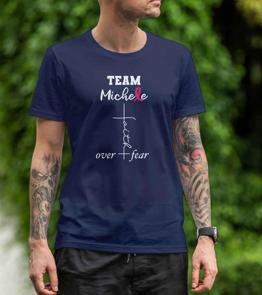 TEAM Michele Faith Over Fear Ribbon T-Shirt