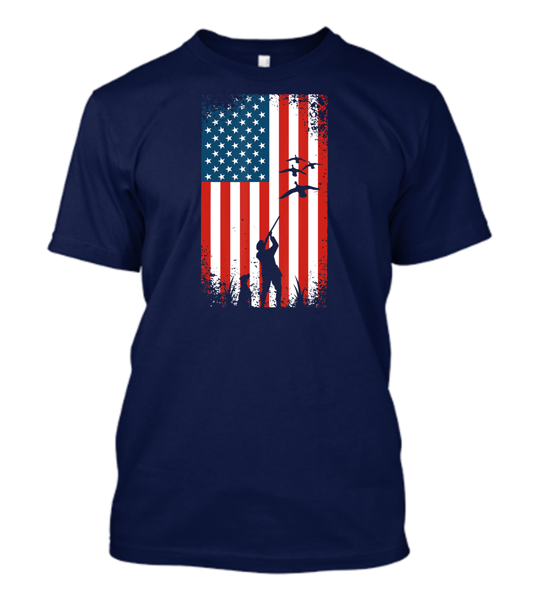 American Flag Hunter With Ducks T-Shirt