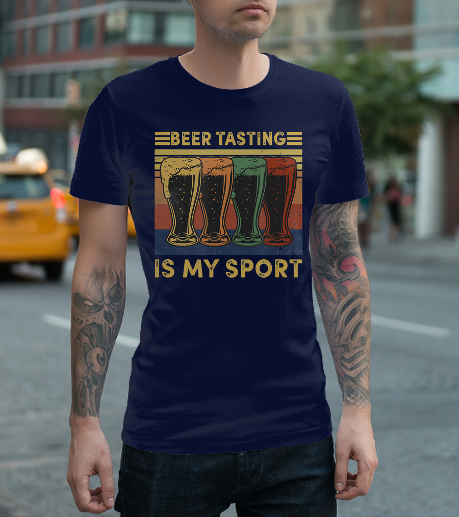 Beer Tasting Is My Sport Retro Styled Four Beers T-Shirt